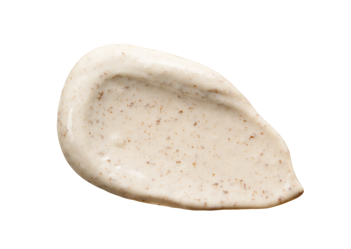 A cream smear of rosehip face polish