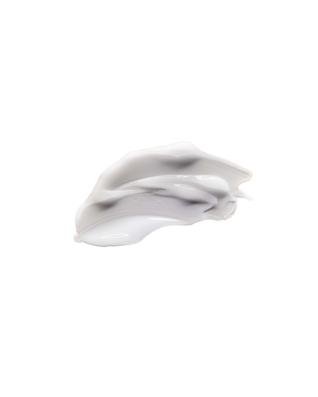 White moisturiser swatch on a white background