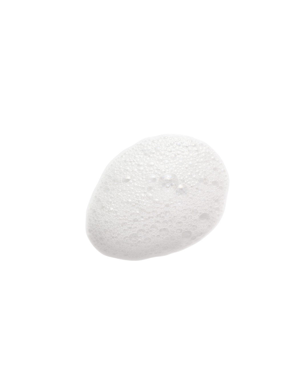 A swatch of foam Botanical Envy purifying gel cleanser against a white background