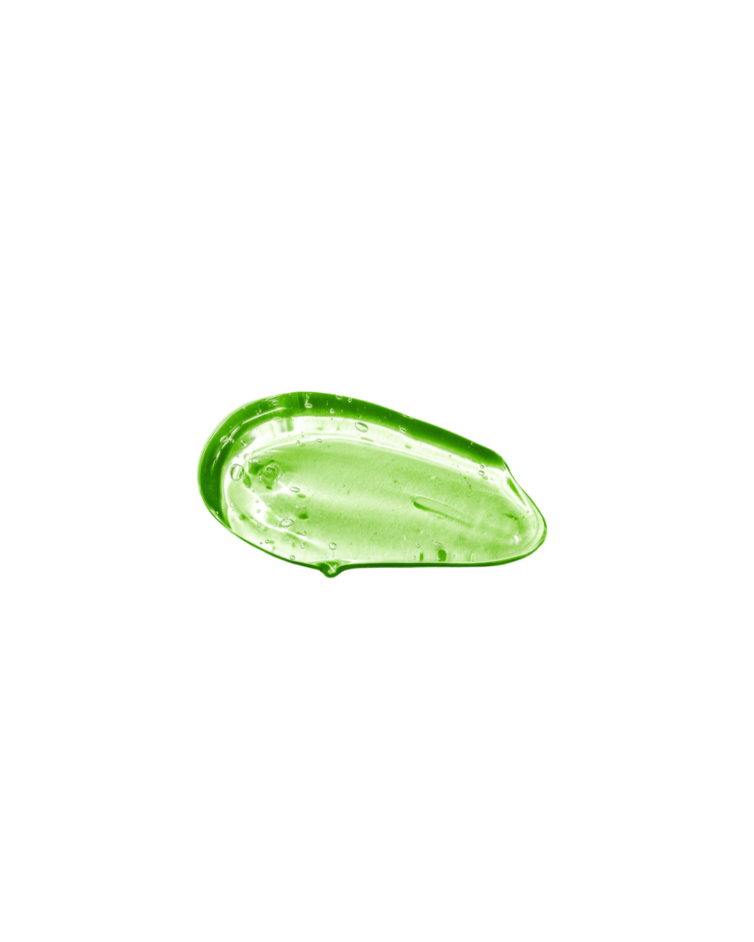 Green gel swatch on a white background