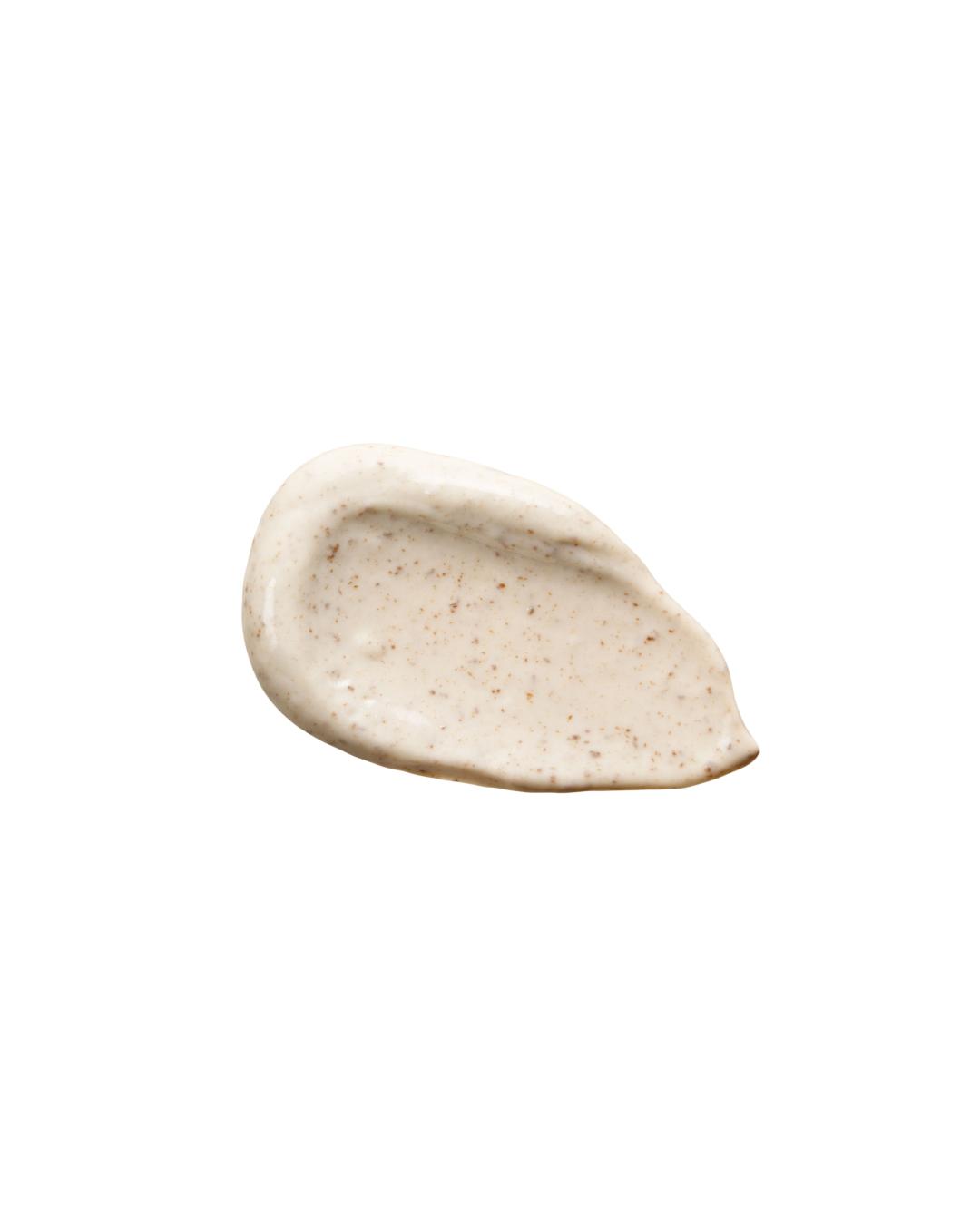 Rosehip face polish cream swatch on a white background