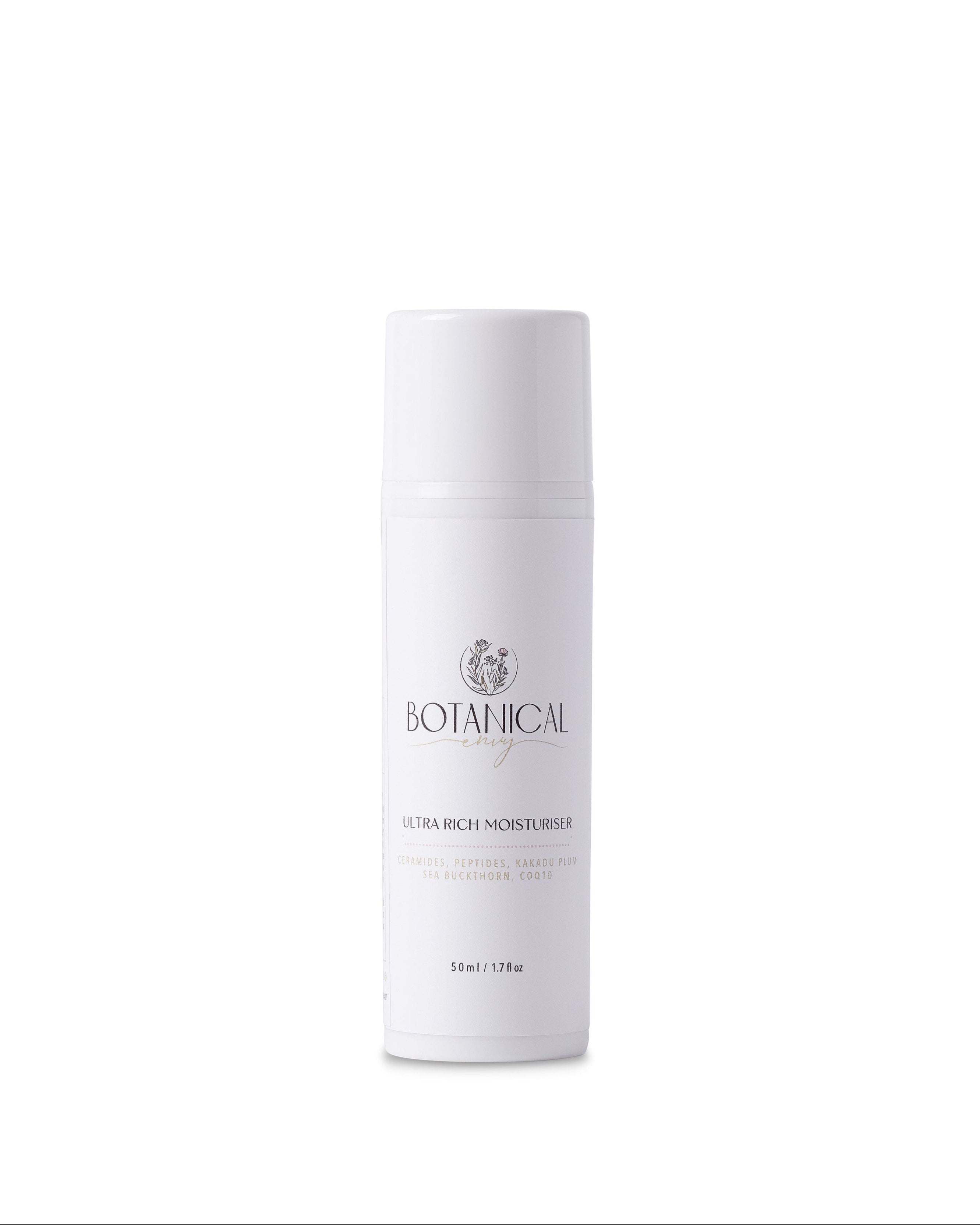 White skincare bottle on a white background